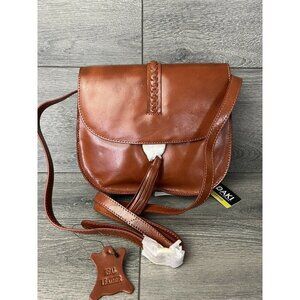 Hadaki Ring saddle bag cognac color crossbody bag women